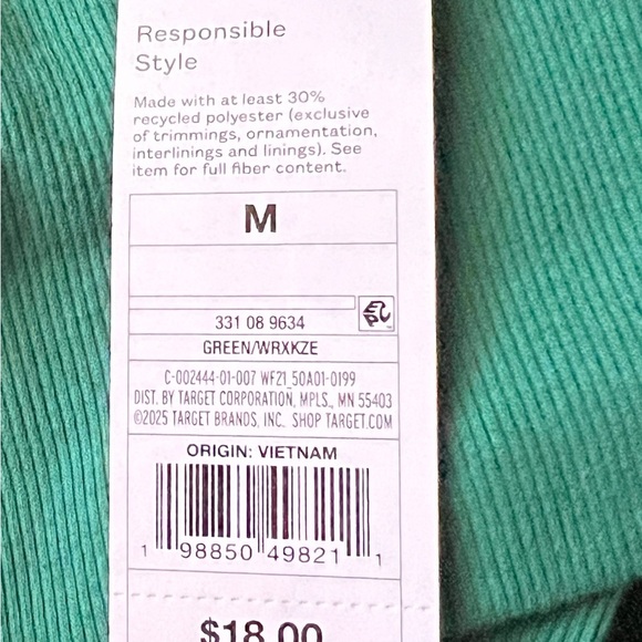 Wild Fable Green Ribbed Knit Top - Picture 4 of 6